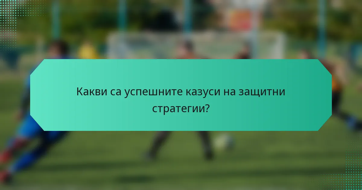 Какви са успешните казуси на защитни стратегии?